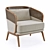 Elegant Capitu Armchair: 80x76x76h 3D model small image 1