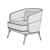 Elegant Capitu Armchair: 80x76x76h 3D model small image 3