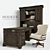 Vintage West Executive Desk and Credenza Set 3D model small image 1