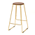 Sleek Smed Stool: Brass, Black, Mint, White 3D model small image 1