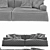 Corona Baxter Damasco Sofa 3D model small image 3