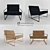 Sleek Metal Lounge Chair 3D model small image 1