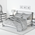 Elegant Calistoga Bed Set 3D model small image 3