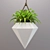 Diamond Vase with Petite Plant 3D model small image 2