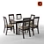 Modern Dining Set with Chairs 3D model small image 1