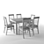 Modern Dining Set with Chairs 3D model small image 2