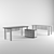 Modern Office Desk with Curbstone 3D model small image 2