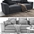 Jesse Pasha Sofa: Sleek and Stylish 2-Seater 3D model small image 3