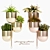 Metal Hanging Planter Set 3D model small image 1