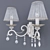 Elegant White Metal 3-Arm Sconce 3D model small image 1