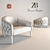 Luxury Bruno Zampa MARYLOU Armchair 3D model small image 2