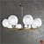 Elegant Brass Globe Chandelier 3D model small image 1