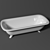 Elegant Enamelled Bathtub 3D model small image 1