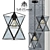 PolyPyramid Glass Pendant Chandelier 3D model small image 1