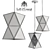 PolyPyramid Glass Pendant Chandelier 3D model small image 3