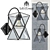 Transparent PolyPyramid Glass Sconce 3D model small image 1