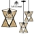 Cognac Glass PolyPyramid Chandelier 3D model small image 1