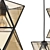 Cognac Glass PolyPyramid Chandelier 3D model small image 2