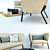 Elegant Nikos Sofa + Ribbon Table 3D model small image 2