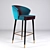 Nuka Fabric Bar Chair: Black & Gold 3D model small image 1