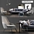 Flexform 9-Piece Furniture Set 3D model small image 1