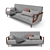 Essex Modern Fabric Sofa 3D model small image 1