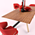 Italian Dining Set: Bross W3130 Table and Nova Chairs 3D model small image 2