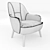 Elegant Toledo Exclusive Armchair 3D model small image 3