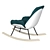 Title: Plastic Rocking Chair with Cushioned Seat 3D model small image 2