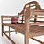 Elegant Lutyens Teak Bench 3D model small image 2