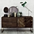 Gilded Decor Collection: Dresser, Lamp, Vase & Candlestick 3D model small image 1