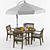 Elegant Angso Round Table Set 3D model small image 1