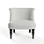 Modern Light Gray Accent Chair 3D model small image 1