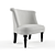 Modern Light Gray Accent Chair 3D model small image 2