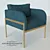 Luxury Velvet Anthro Chair 3D model small image 1