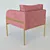 Luxury Velvet Anthro Chair 3D model small image 2