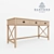 Cambridge Oak Writing Desk with 3 Drawers 3D model small image 1