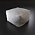 Cozy White Linen Pouf Seat 3D model small image 1