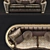 GoldConfort 4-Seater Sofa with Luxurious Design 3D model small image 2