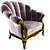 Elegant Millimeters Armchair 3D model small image 1