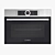 Sleek Brushed Steel Microwave - Serie 8 3D model small image 1