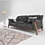 Modern Couple Sofa Set 3D model small image 2