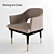 Elegant Ergonomic Dining Armchair 3D model small image 1