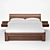 Luxury V12 Walnut Bed 3D model small image 1