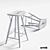 Vintage Pirkka Bar Stool 3D model small image 3