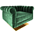 Luxurious Velvet Armchair 3D model small image 1