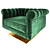 Luxurious Velvet Armchair 3D model small image 3