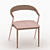Pink Leather Accent Chair 3D model small image 1