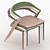 Pink Leather Accent Chair 3D model small image 2