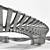 Sculptural Zipper Benches for NYC 3D model small image 2